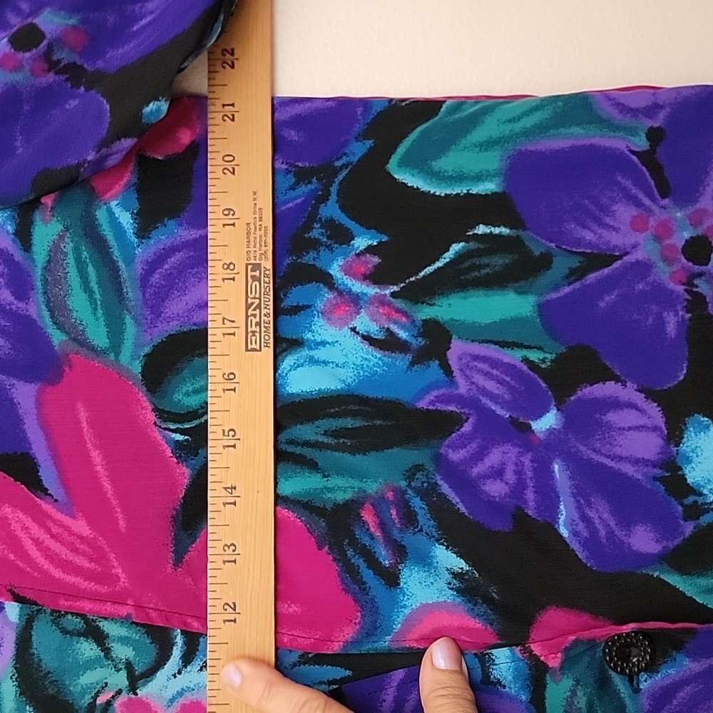 Vintage S.G. Sport Floral Artsy Purple, Pink, Blue, Green & Black Blazer M - Picture 13 of 16